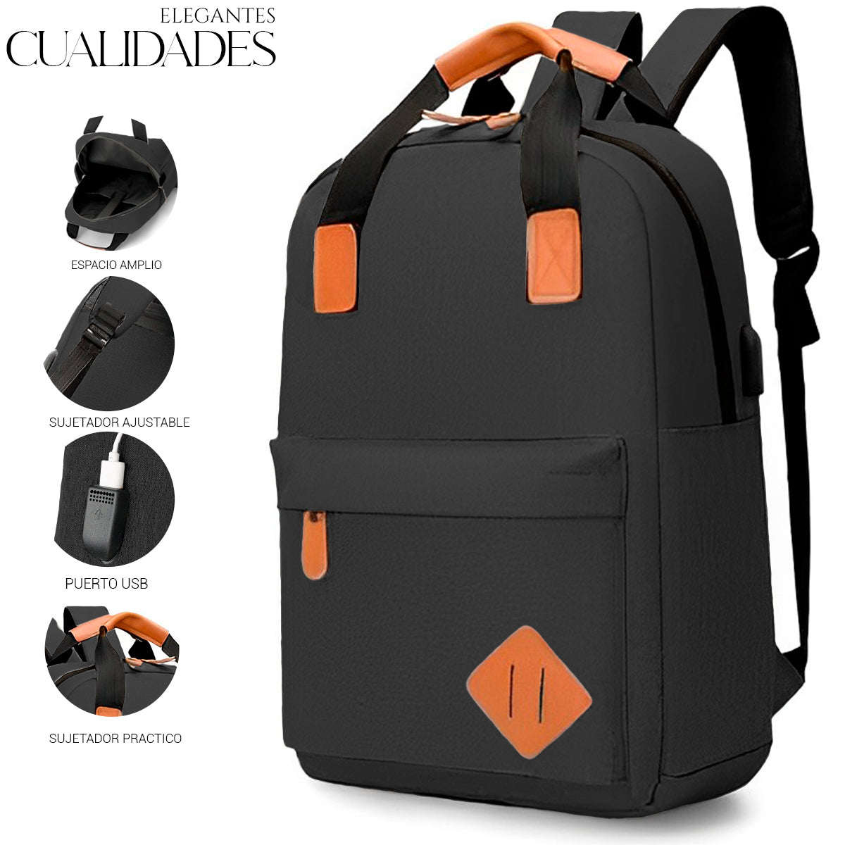 Mochila Backpack Impermeable Set De 3pzs Con Riñonera Y Puerto Usb