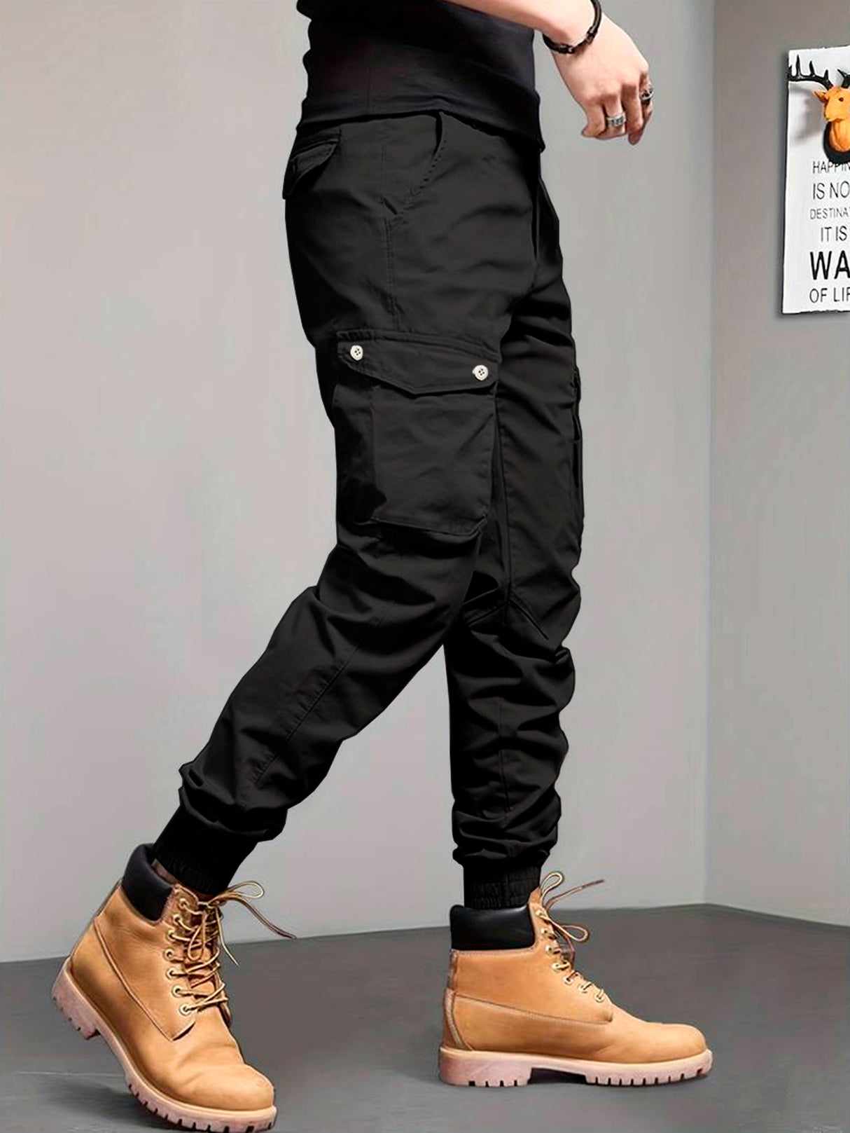 Pantalones Cargo Skinny para Hombre Pantalon tipo Cargo con Bolsas Laterales Mayoreo