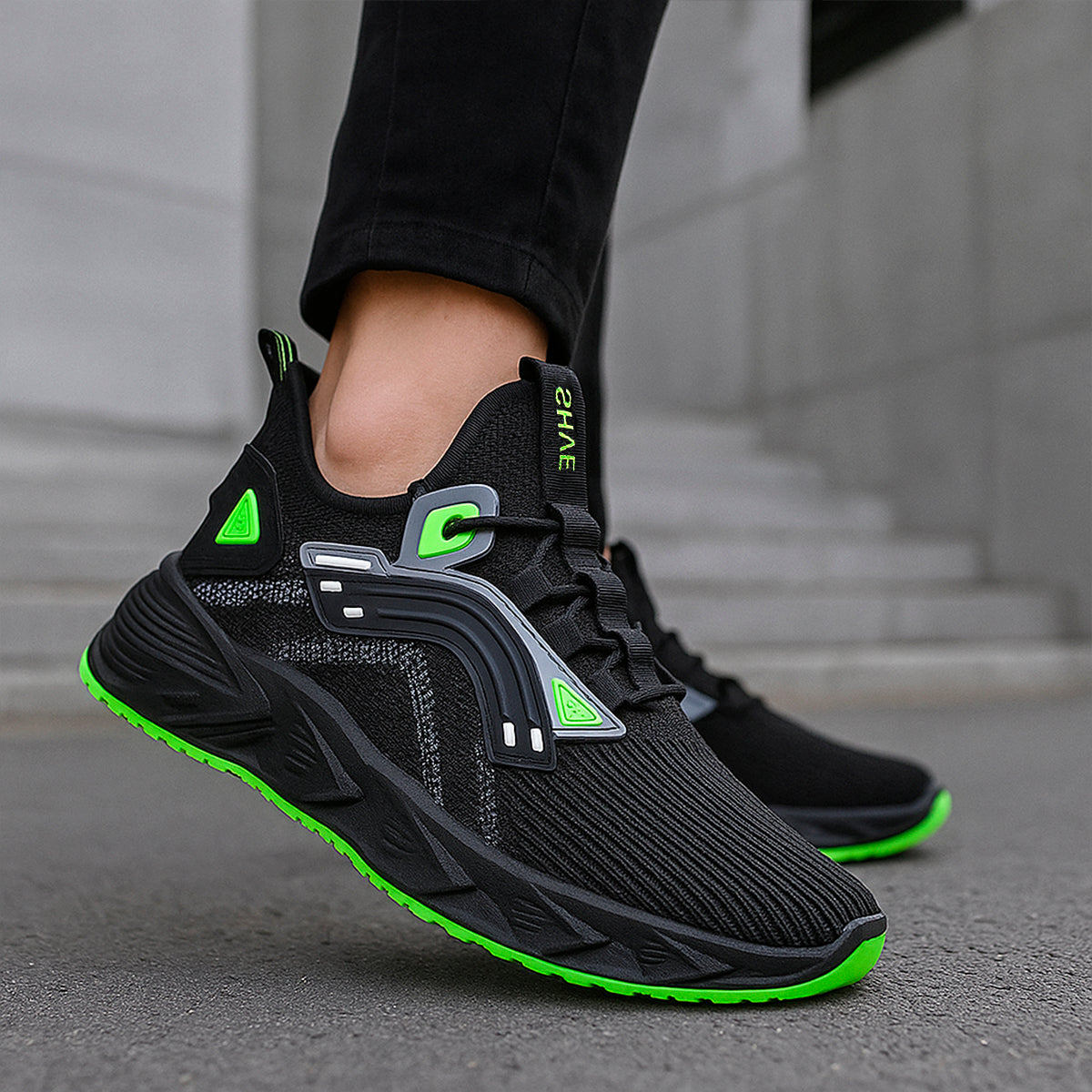 Tenis para hombre casual con punta diseño cómodo para correr Zapatilla con suela antideslizante de uso diario