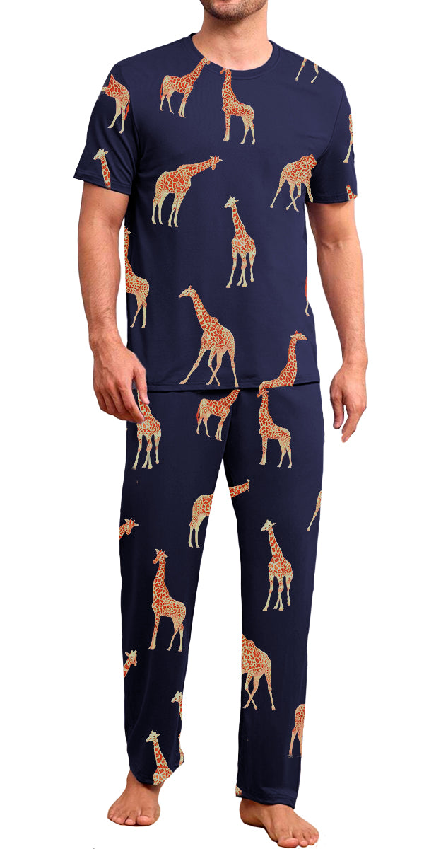 Conjunto de Pijama Para Hombre Elegante Camisa Pantalon Comodo para Dormir