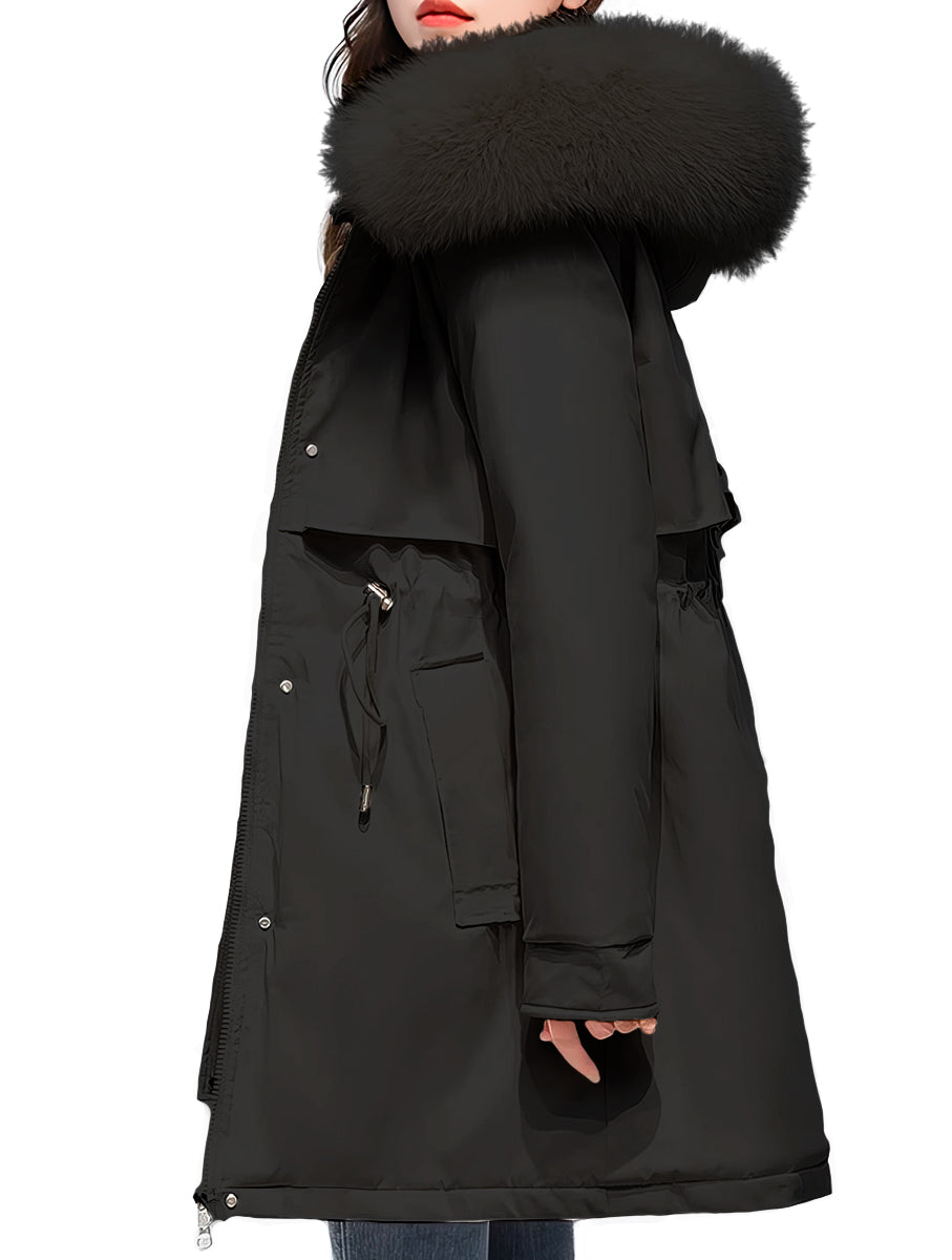 Chamarra Impermeable Ligera para Mujer Chaqueta De Invierno con Capucha Afelpada