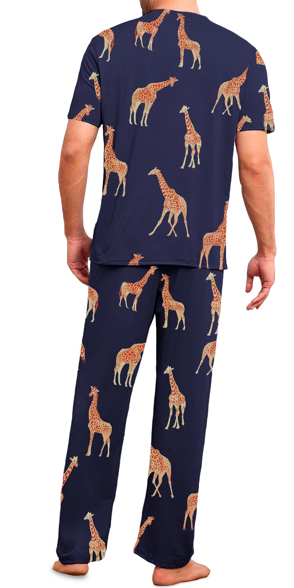 Conjunto de Pijama Para Hombre Elegante Camisa Pantalon Comodo para Dormir