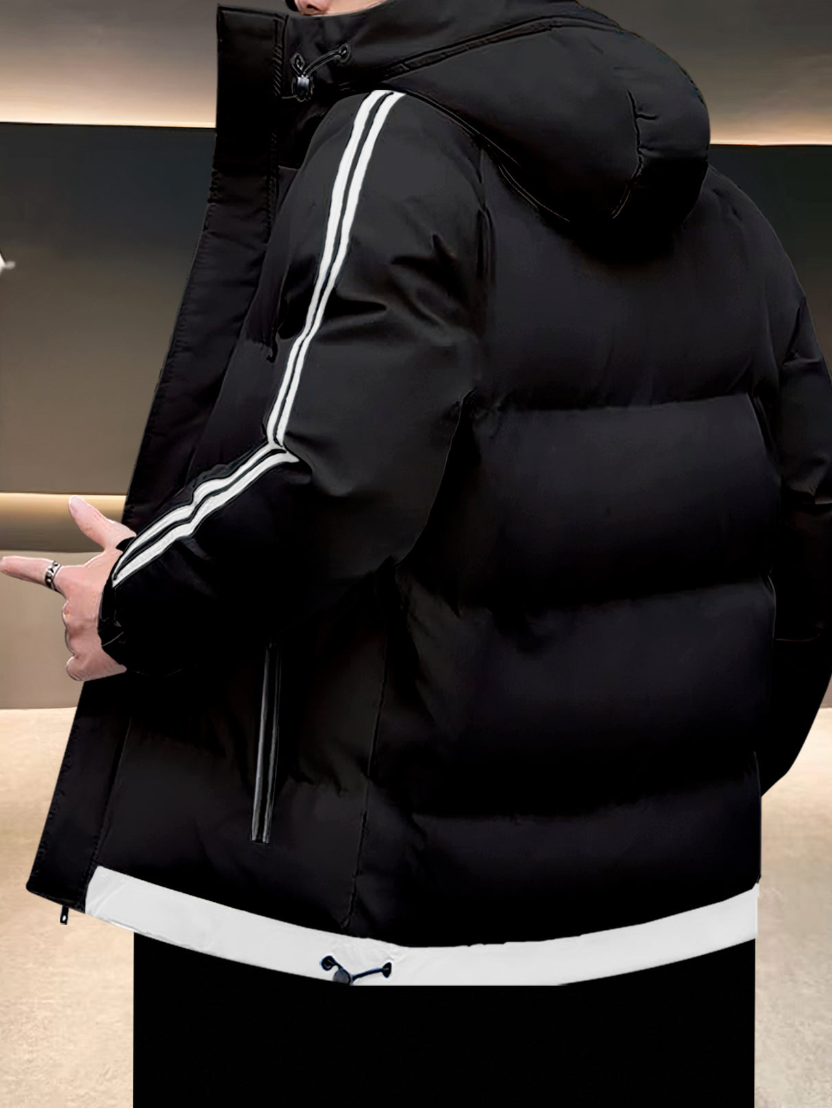 Chamarra para Hombre Impermeable de Invierno, Moderna, Cierre con Capucha, Estilo Casual, Cálida.