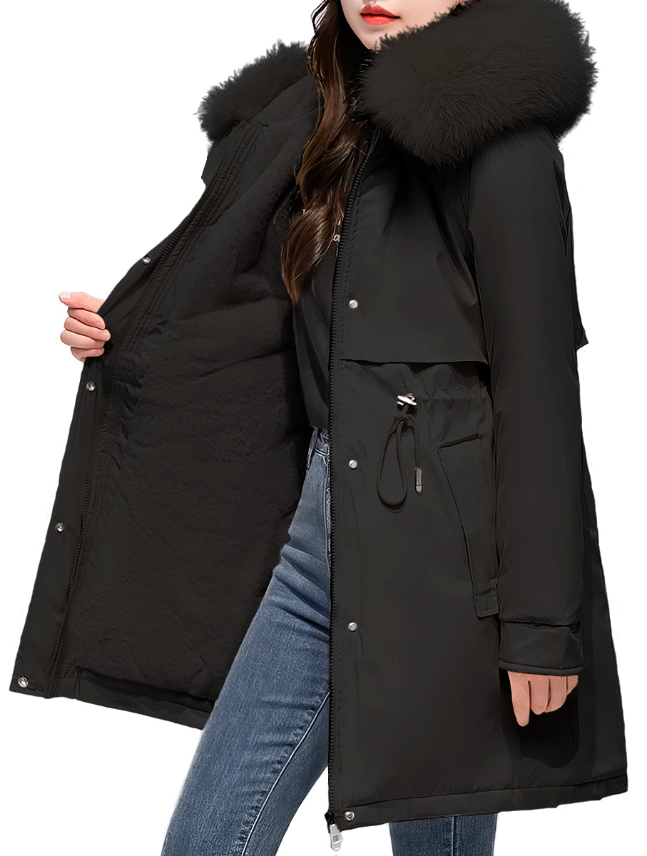 Chamarra Impermeable Ligera para Mujer Chaqueta De Invierno con Capucha Afelpada