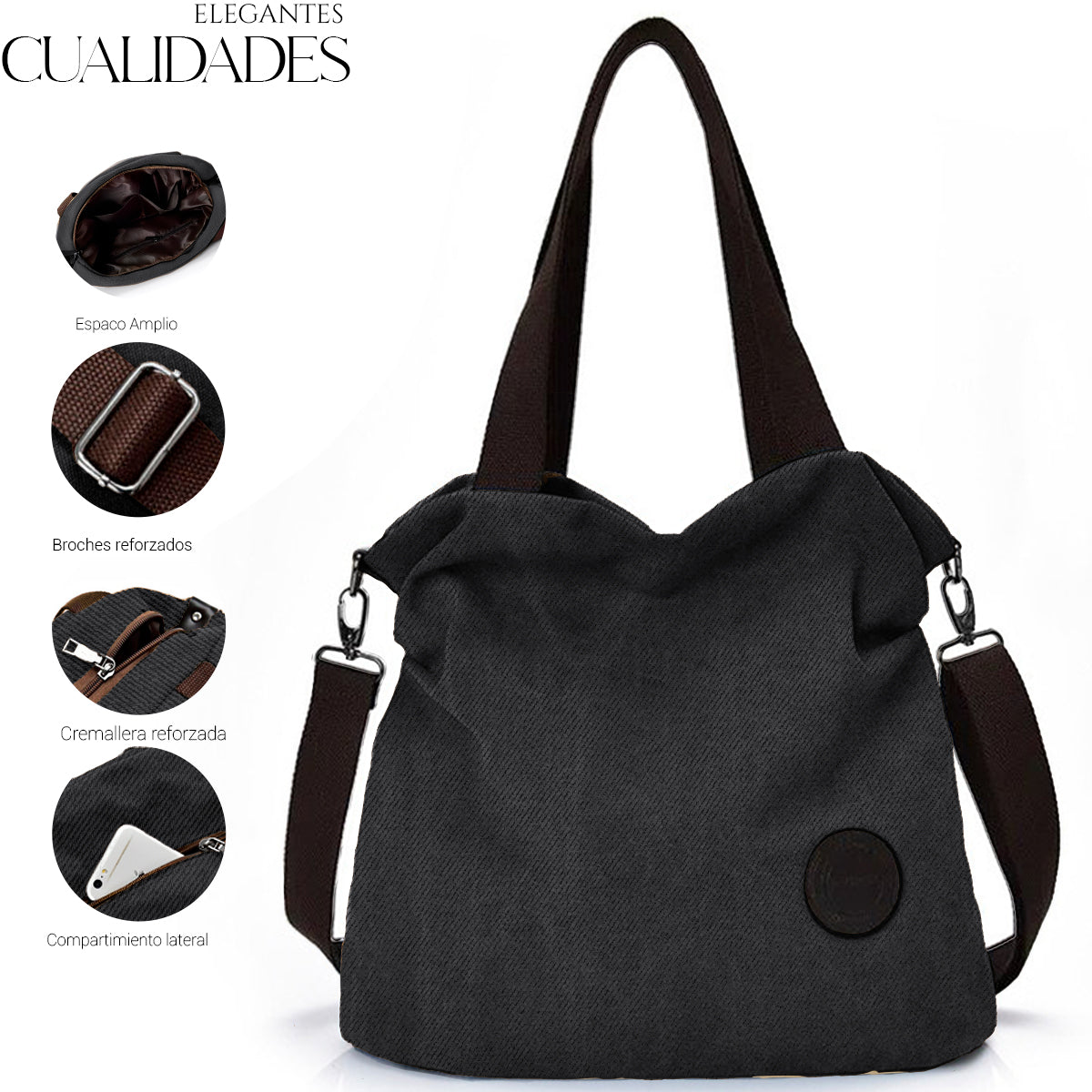 Bolso Tote Multifuncional Para Mujer Estilo Urbano De Moda