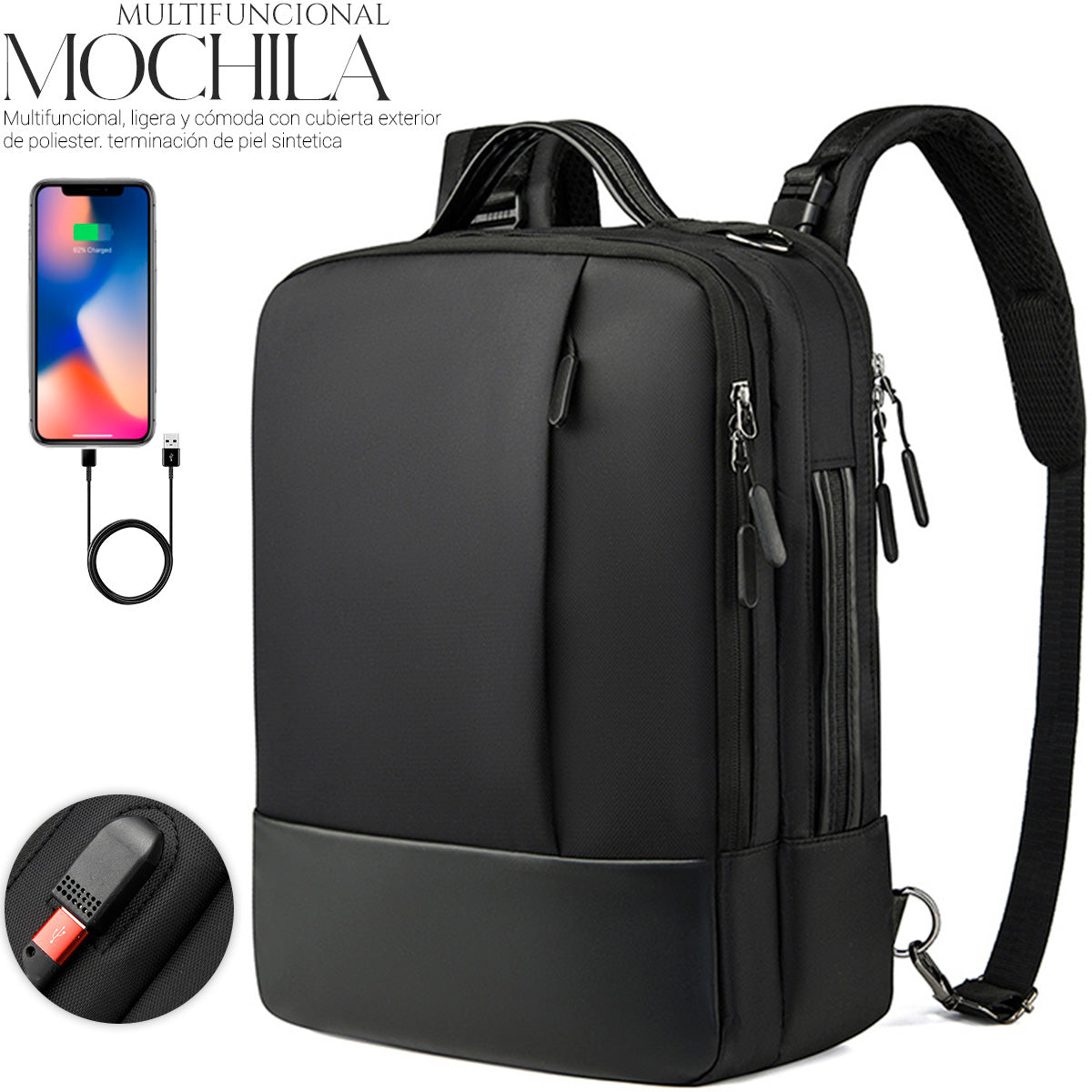 Mochila Backpack Con Puerto Usb