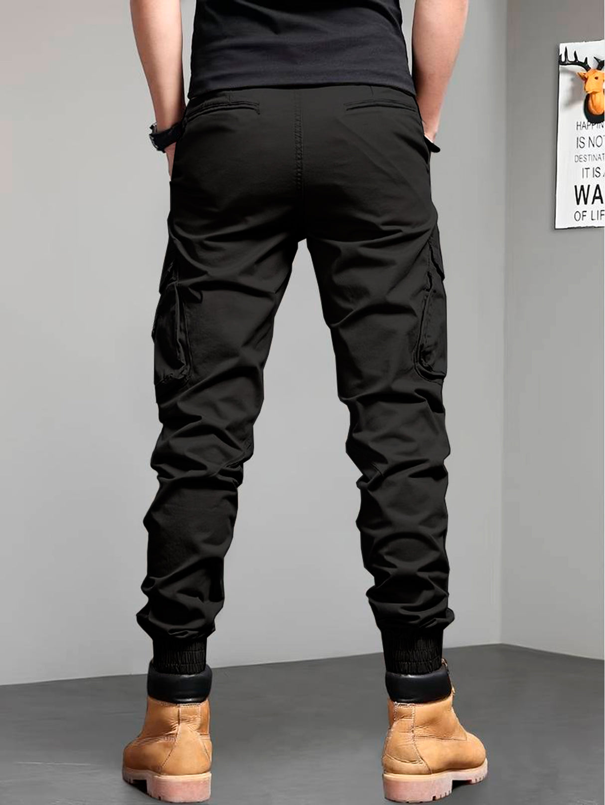 Pantalones Cargo Skinny para Hombre Pantalon tipo Cargo con Bolsas Laterales Mayoreo