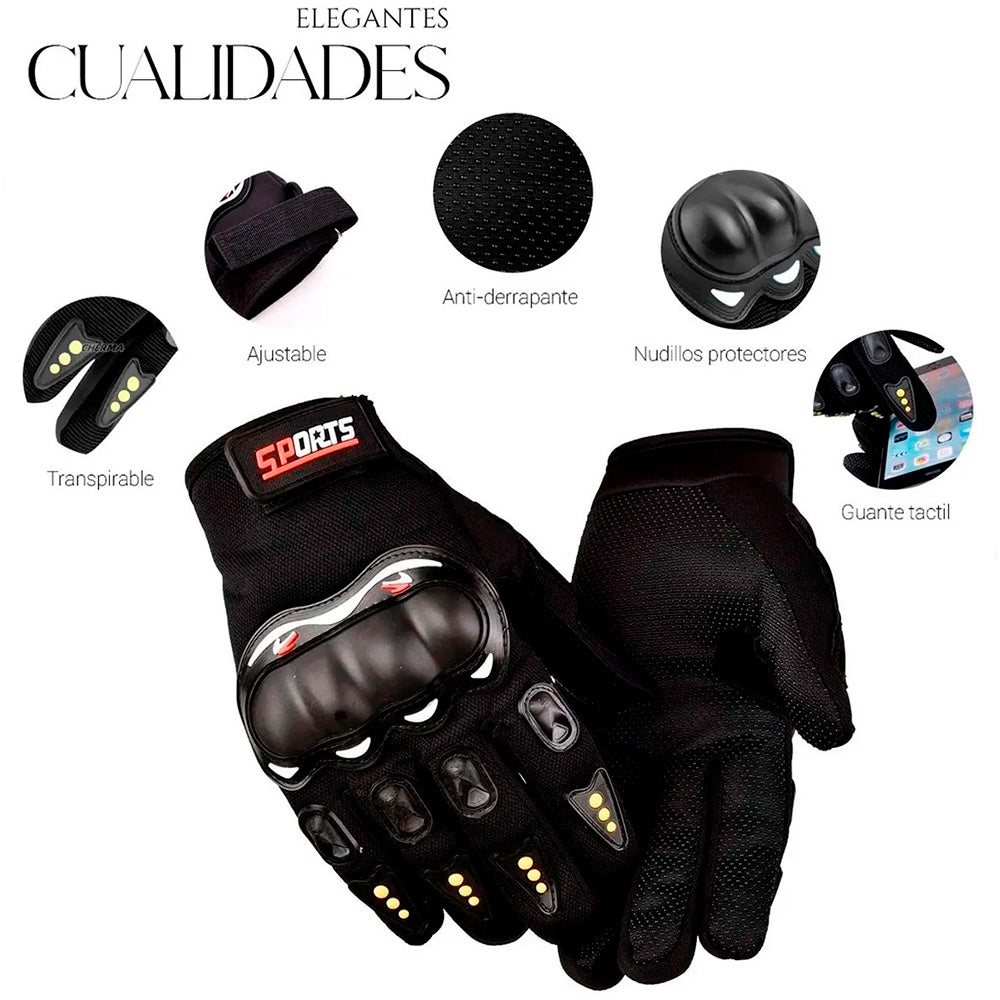 Guantes Con Proteccion Motociclista Anti Derrape Táctil