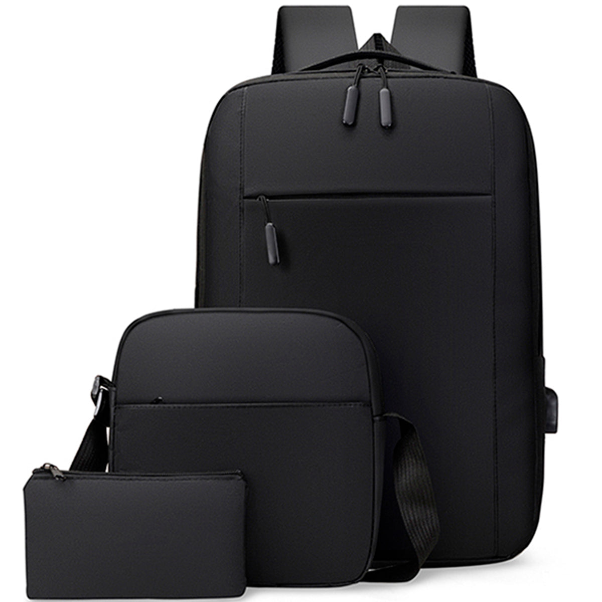 Set Mochila Backpack Con Puerto Usb (3pzas)