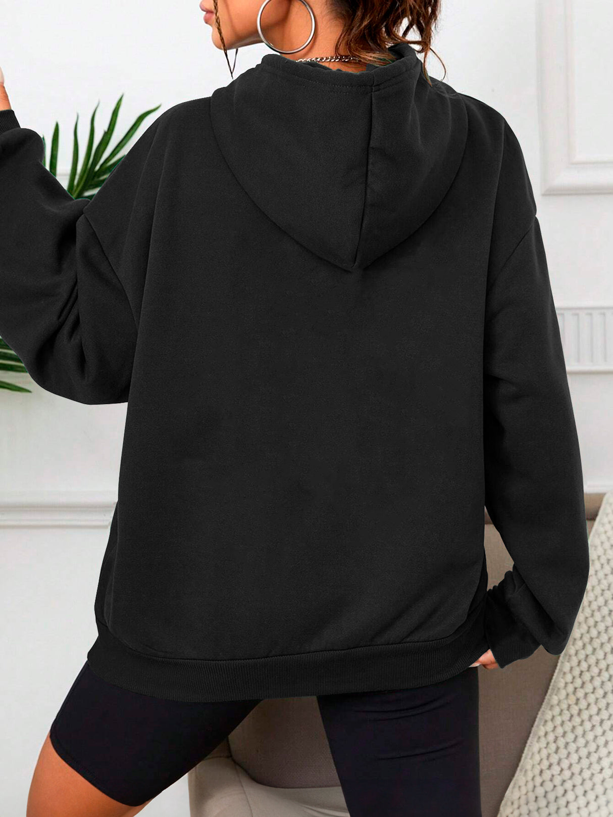 Sudadera con Capucha para Mujer Manga Larga Hoodie sin Cierre