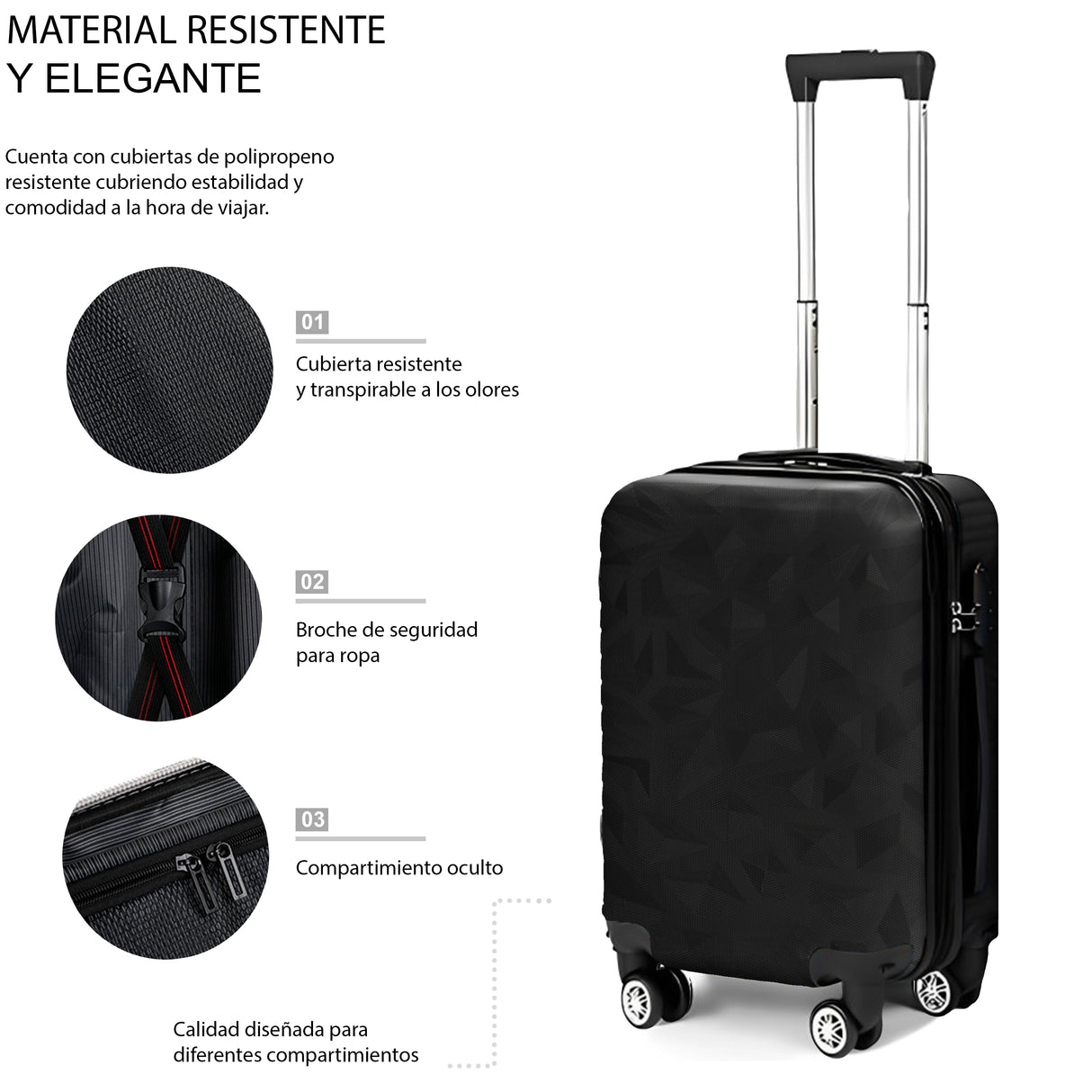 Maleta De Viaje De Mano A Bordo 20 Con Candado De Seguridad