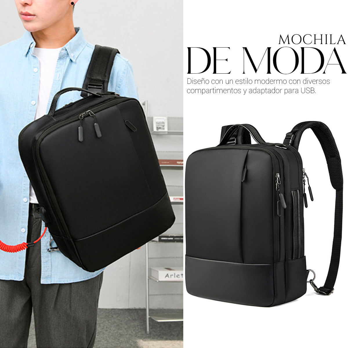Mochila Backpack Con Puerto Usb