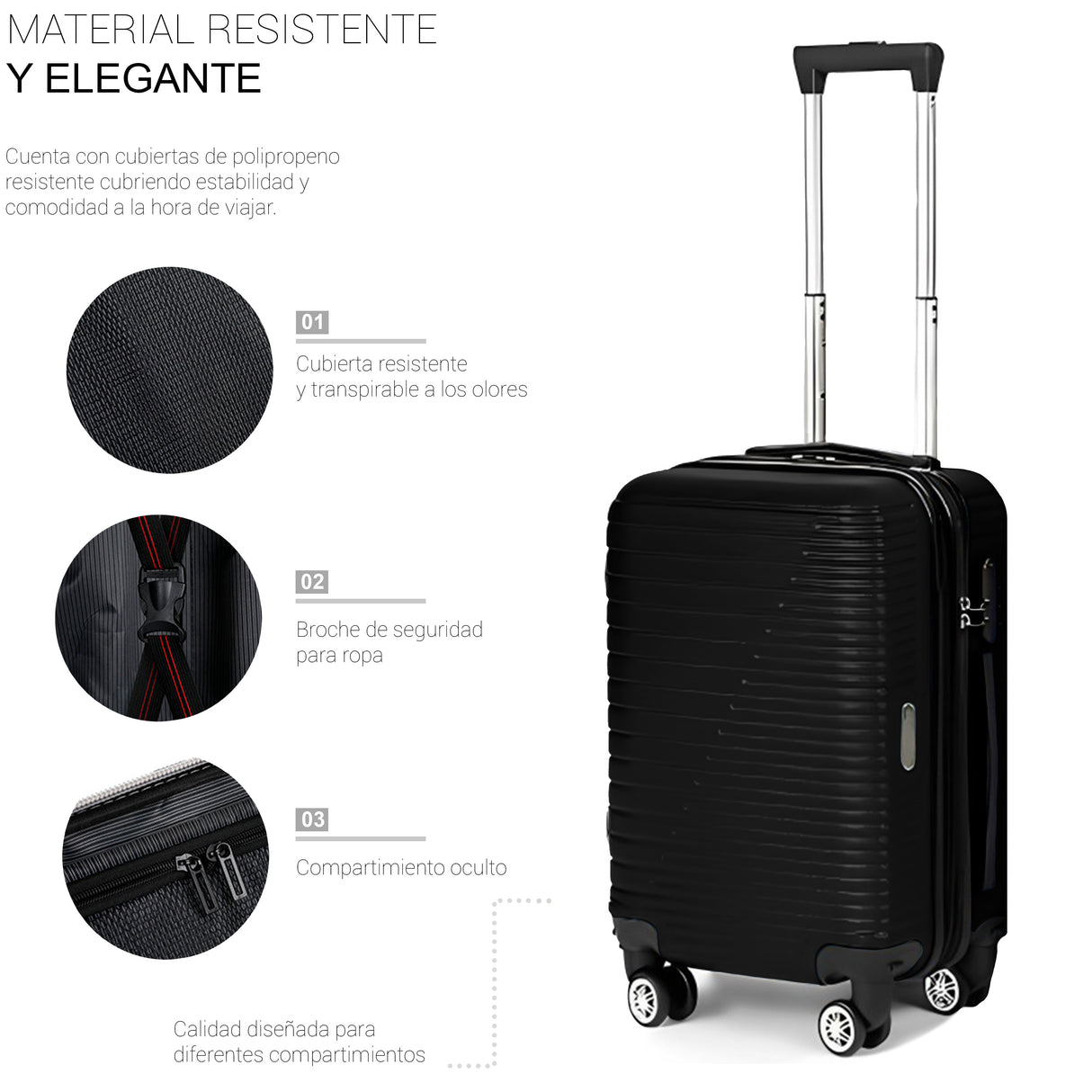 Maleta de Viaje de Mano A Bordo Con Candado De Seguridad