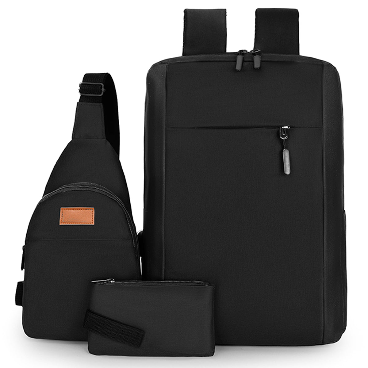 Mochila Backpack Impermeable Set De 3pzs Con Riñonera Y Puerto Usb
