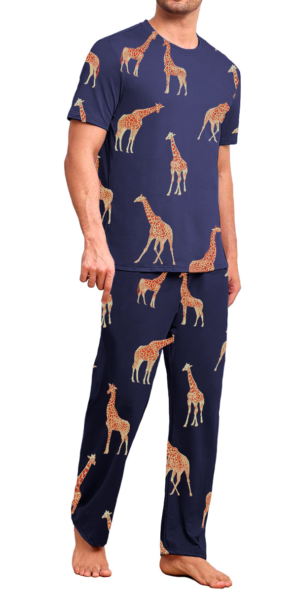 Conjunto de Pijama Para Hombre Elegante Camisa Pantalon Comodo para Dormir