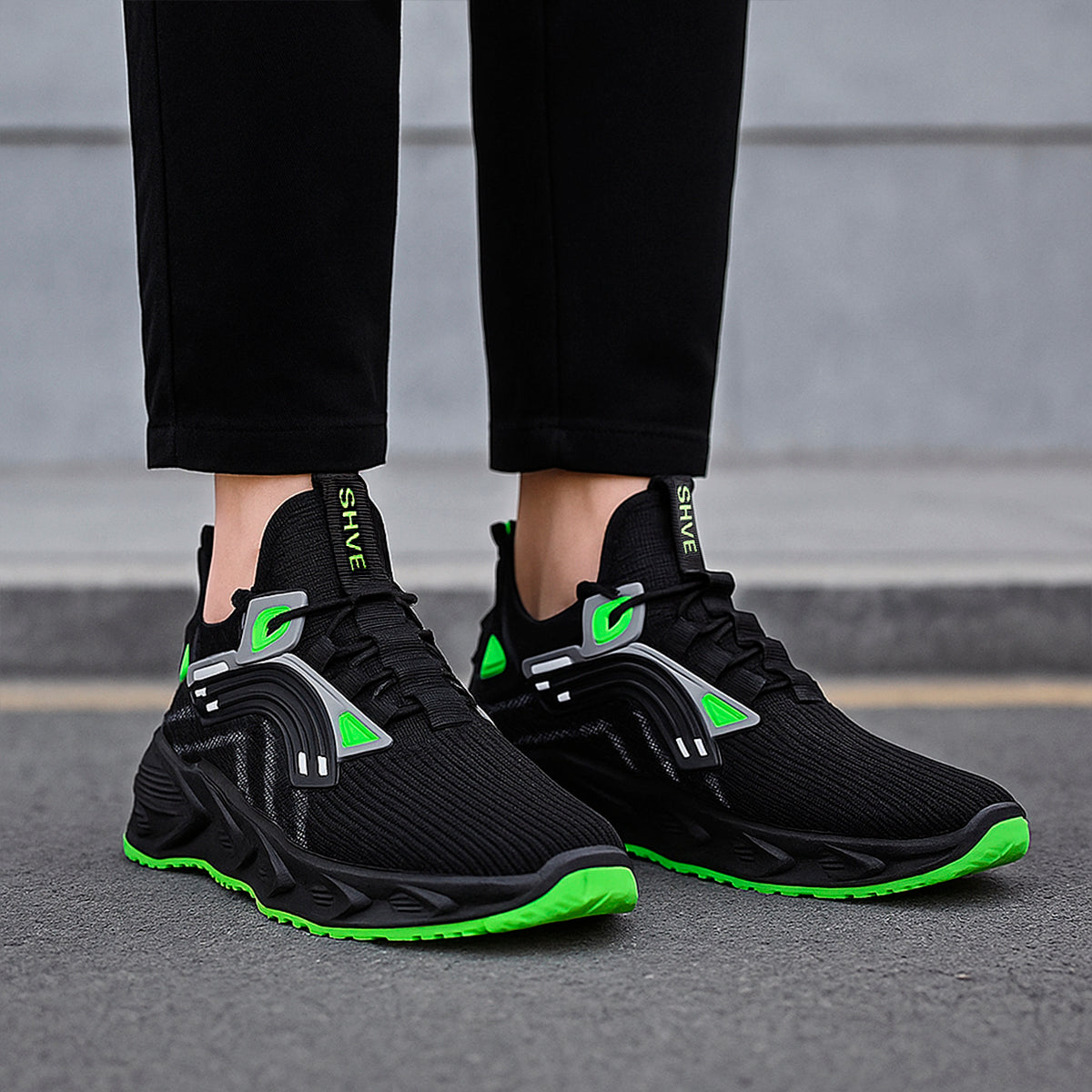 Tenis para hombre casual con punta diseño cómodo para correr Zapatilla con suela antideslizante de uso diario