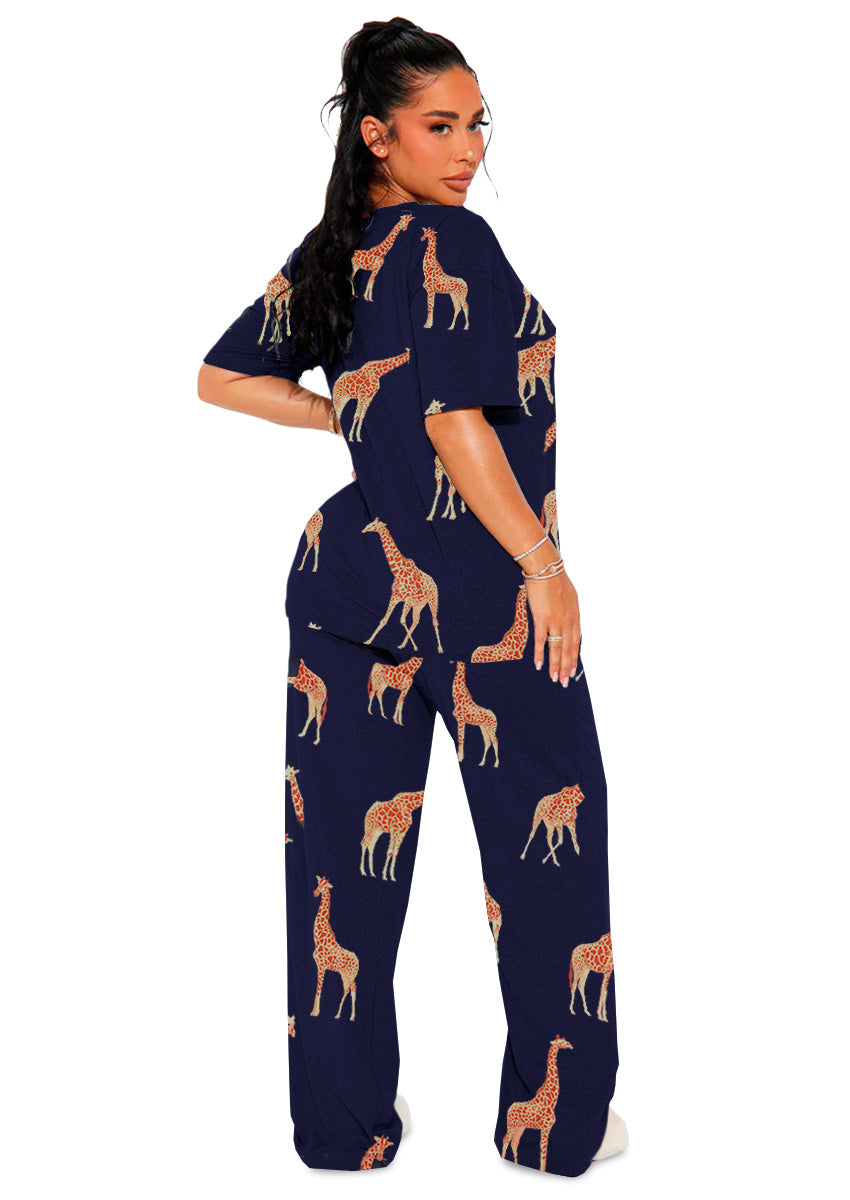 Set de Pijama para Mujer Conjunto Elegante Camisa Pantalon Suave para Descanso