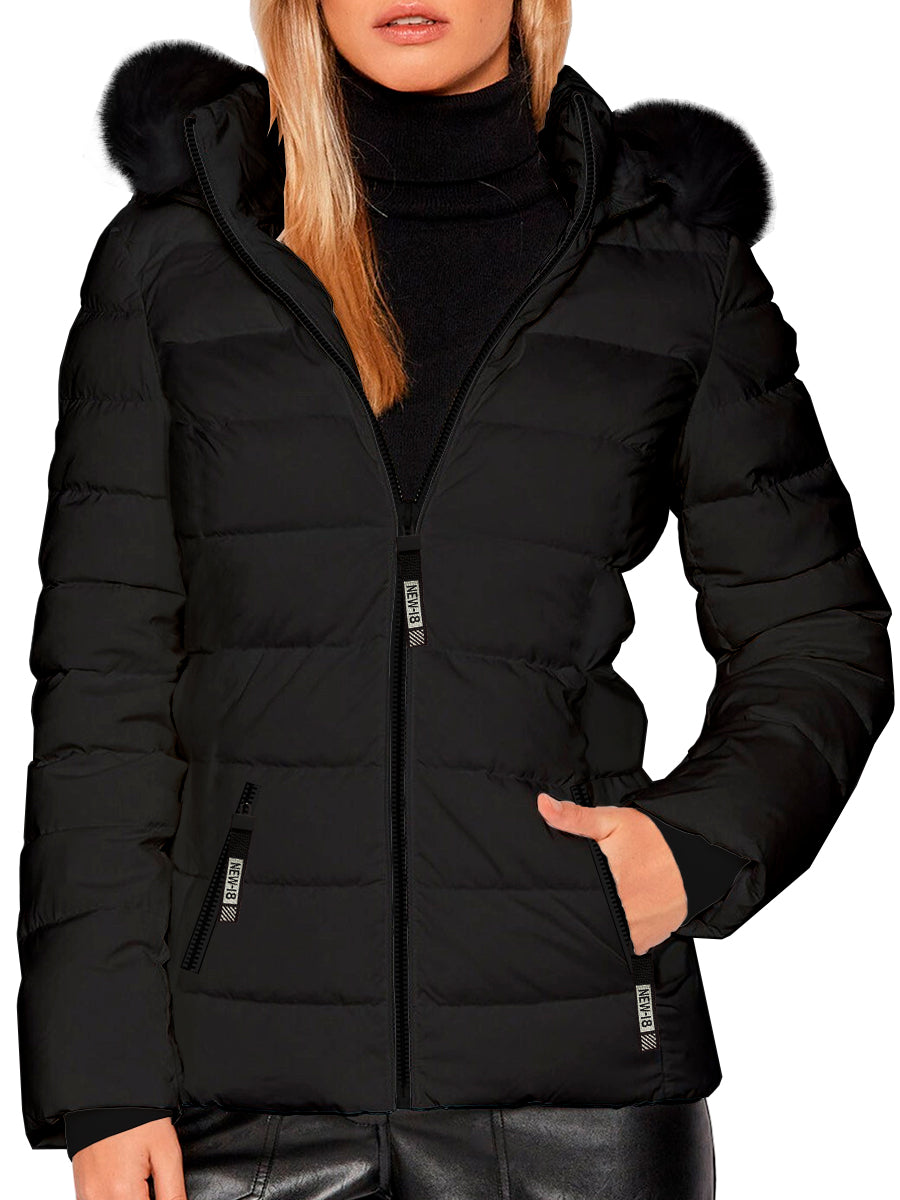 Chamarra Para Mujer Repelente Termico Con Gorro Desmontable