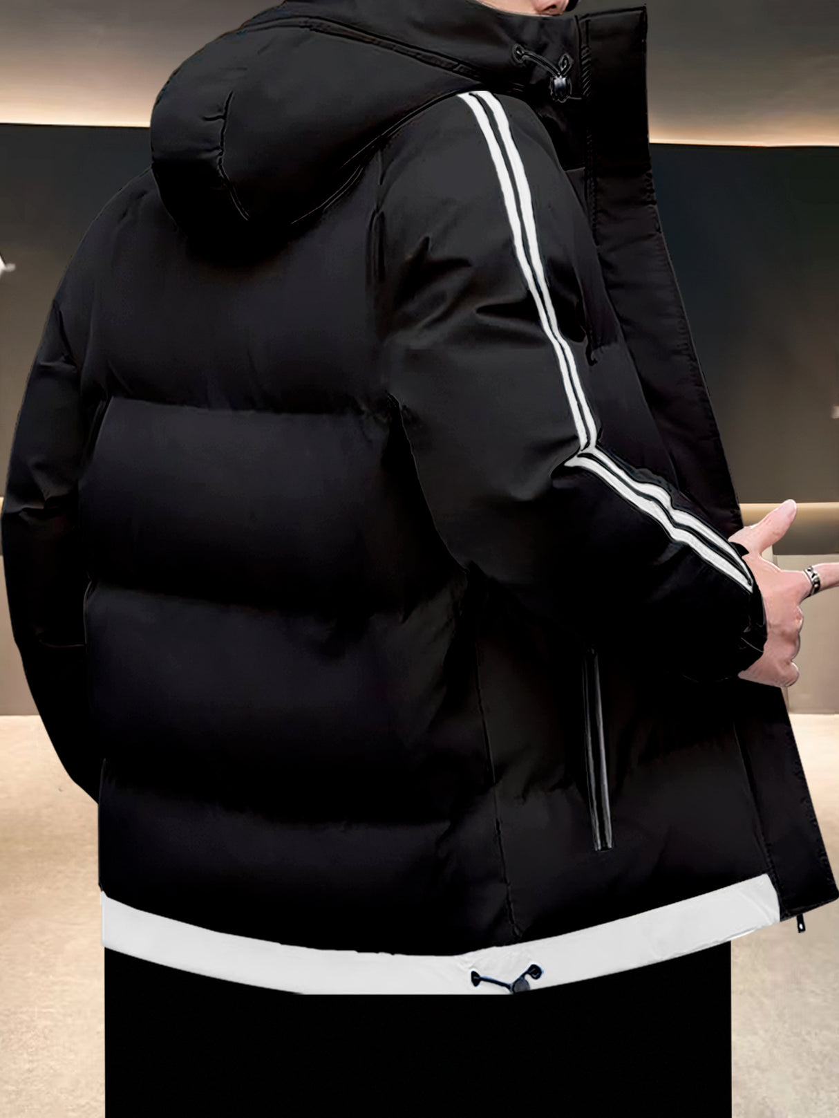 Chamarra para Hombre Impermeable de Invierno, Moderna, Cierre con Capucha, Estilo Casual, Cálida.