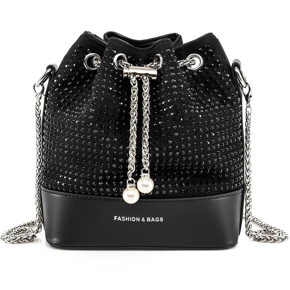 Bolso De Mano Con Pedreria De Cristales Brillantes Tipo Piel