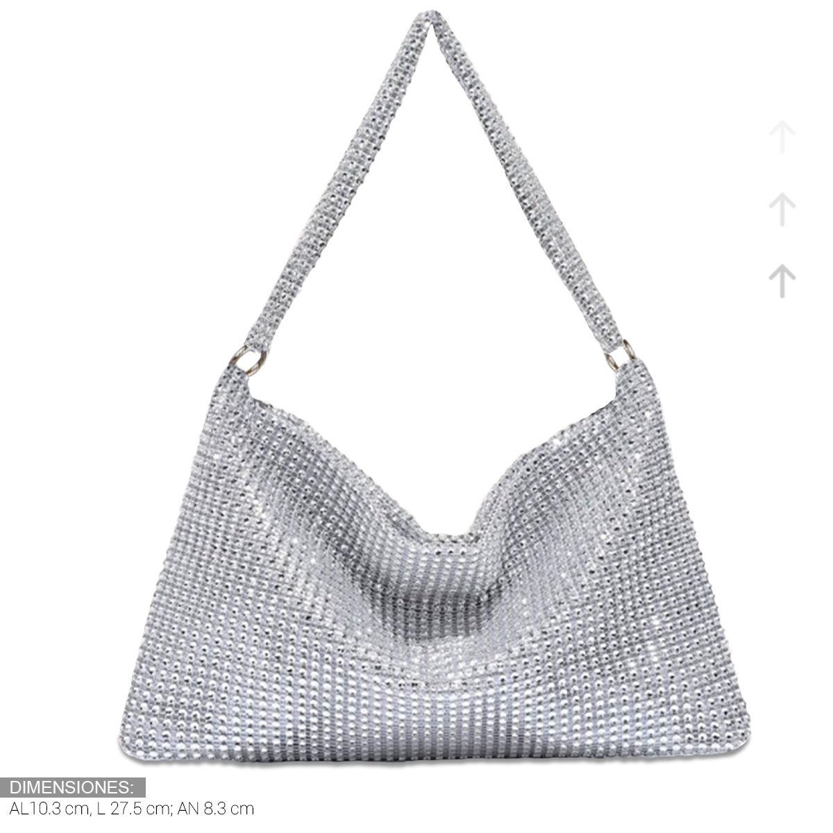 Bolso De Mano Con Pedrería De Cristales Brillantes De Noche