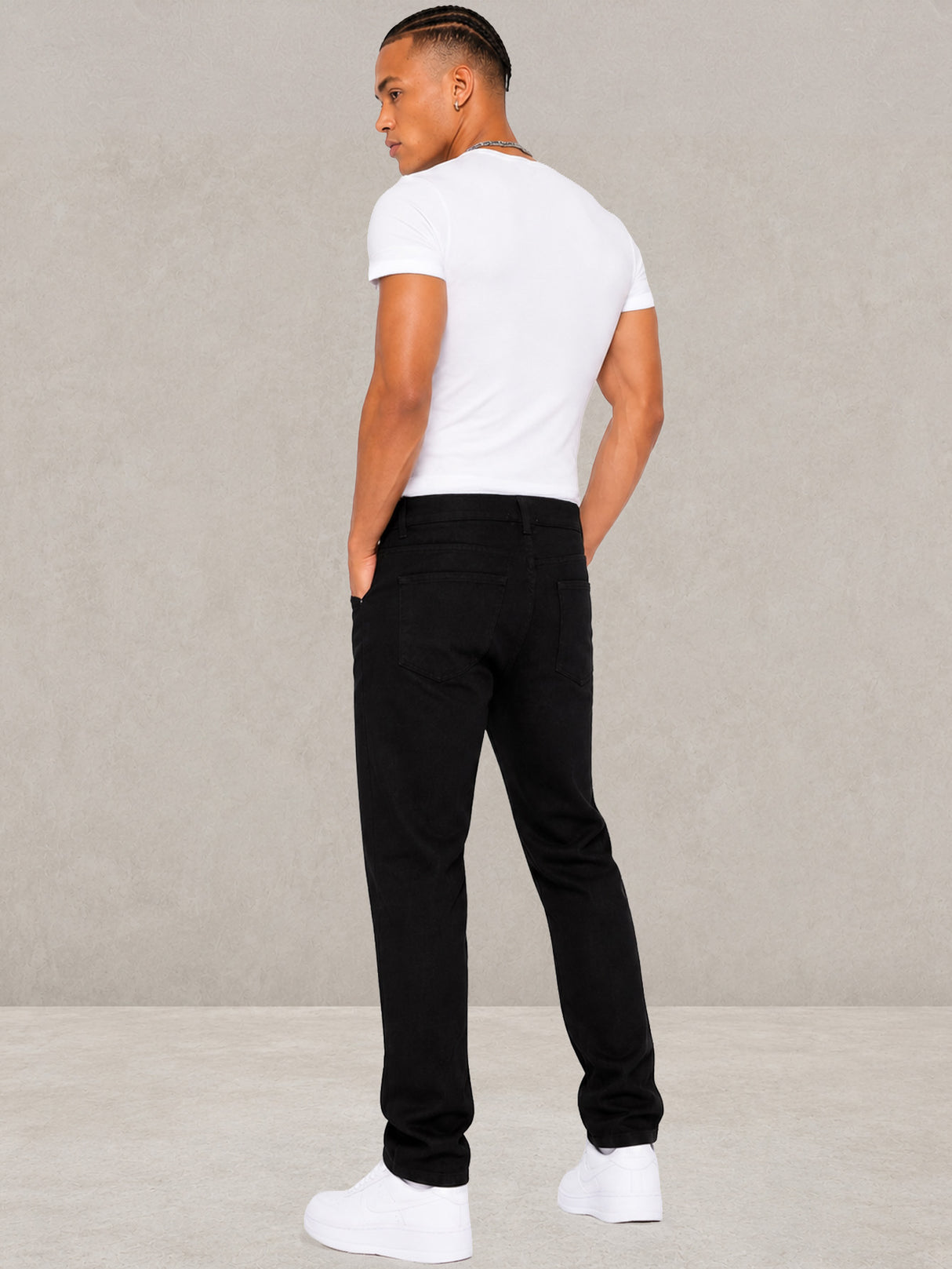 Jeans Caballero Recto Slim Fit Mezclilla Premium Hombre