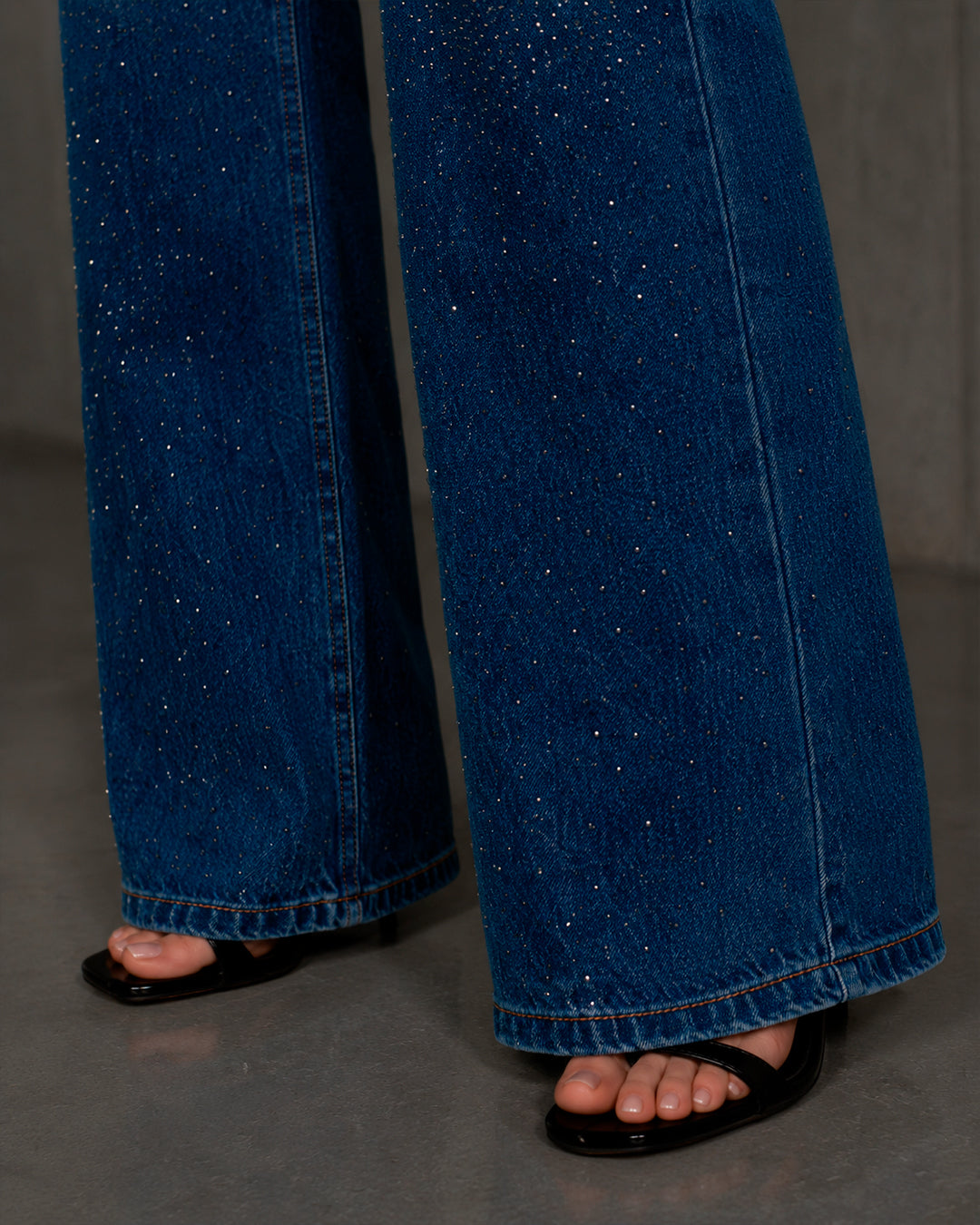 Pantalón Mezclilla Recto Ancho Tiro Alto Demin Mujer Jeans