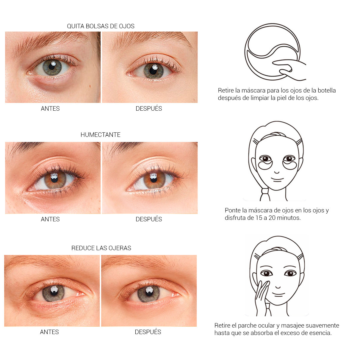 Parches Antiarrugas Hidratantes Para Ojos Todo Tipo De Piel