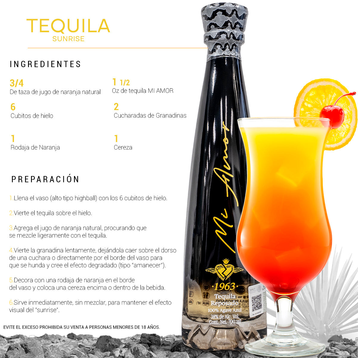 Tequila Especial Reposado Dorado Mi Amor 700ml
