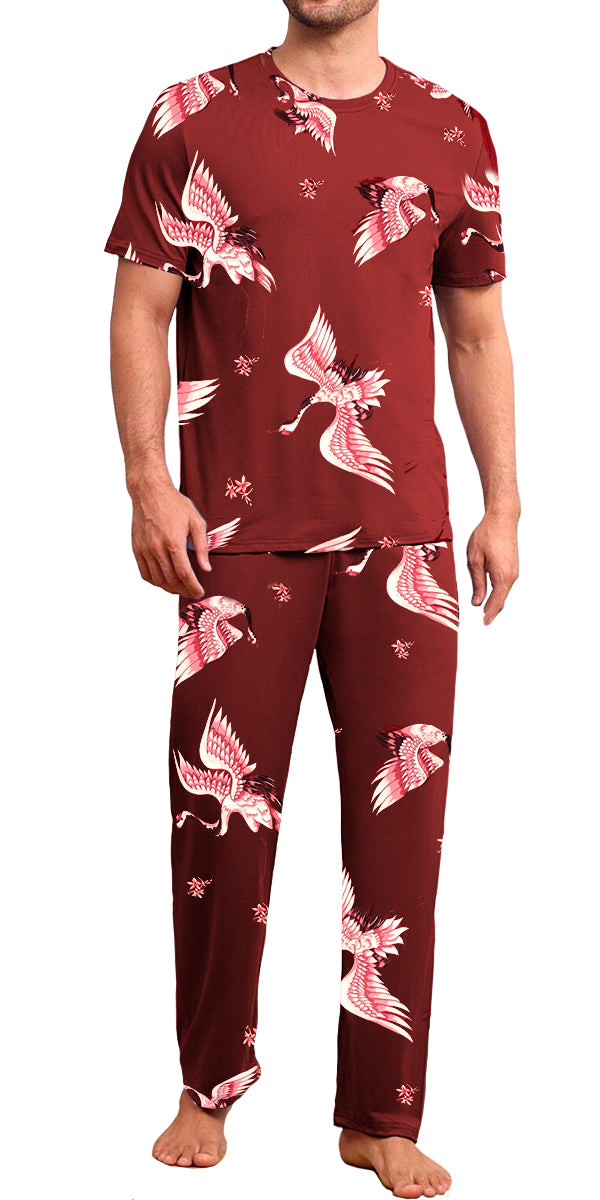 Conjunto de Pijama Para Hombre Elegante Camisa Pantalon Comodo para Dormir