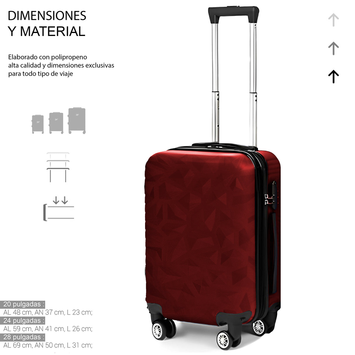 Maleta De Viaje De Mano A Bordo 20 Con Candado De Seguridad