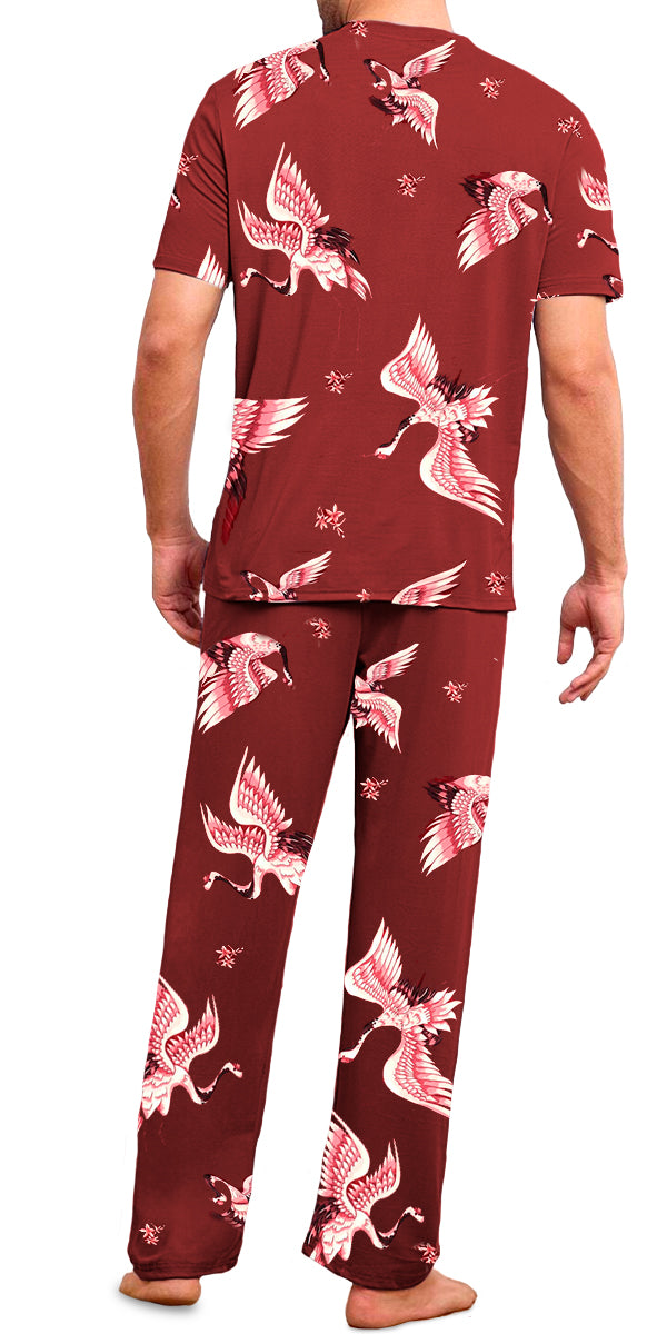 Conjunto de Pijama Para Hombre Elegante Camisa Pantalon Comodo para Dormir