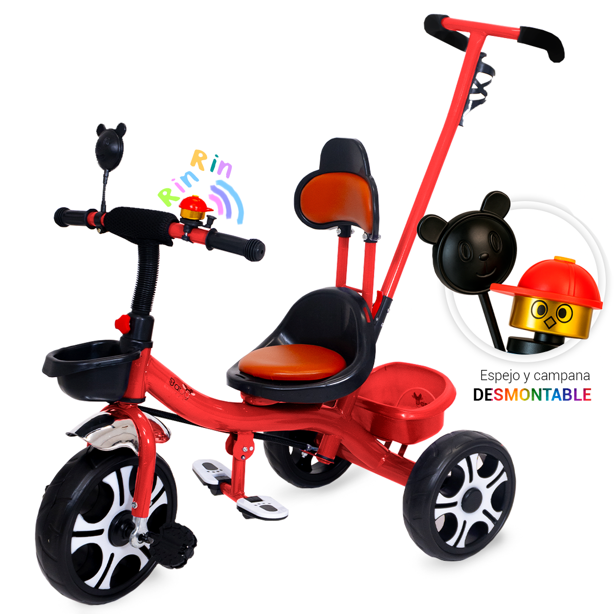 Triciclo Bicicleta Infantil Carriola Bebe Paseo Con Cajuela