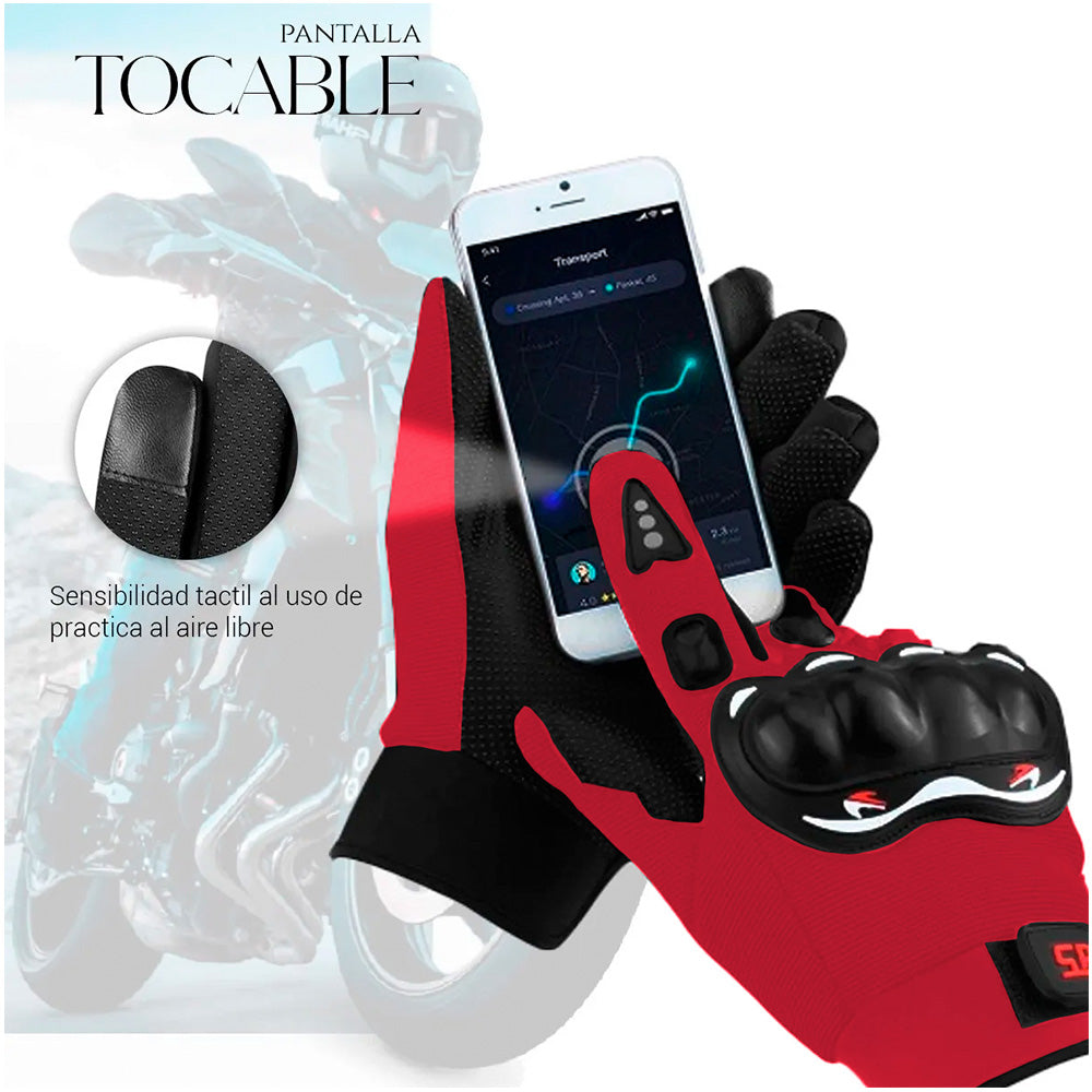 Guantes Con Proteccion Motociclista Anti Derrape Táctil