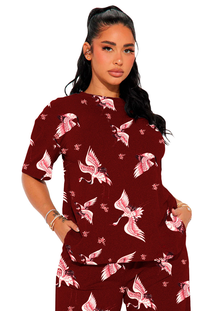 Set de Pijama para Mujer Conjunto Elegante Camisa Pantalon Suave para Descanso