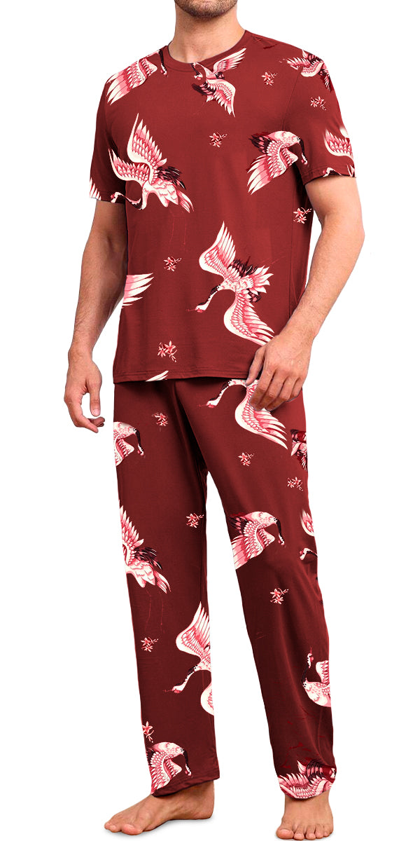 Conjunto de Pijama Para Hombre Elegante Camisa Pantalon Comodo para Dormir