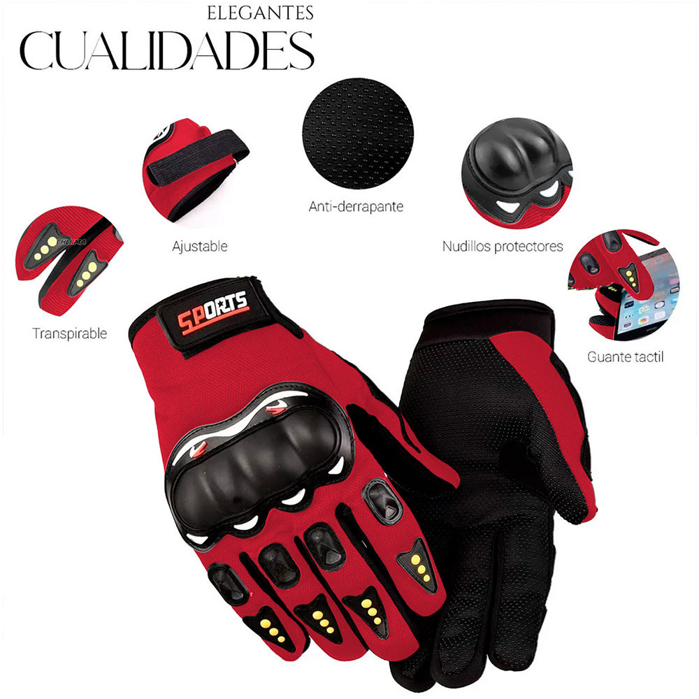 Guantes Con Proteccion Motociclista Anti Derrape Táctil