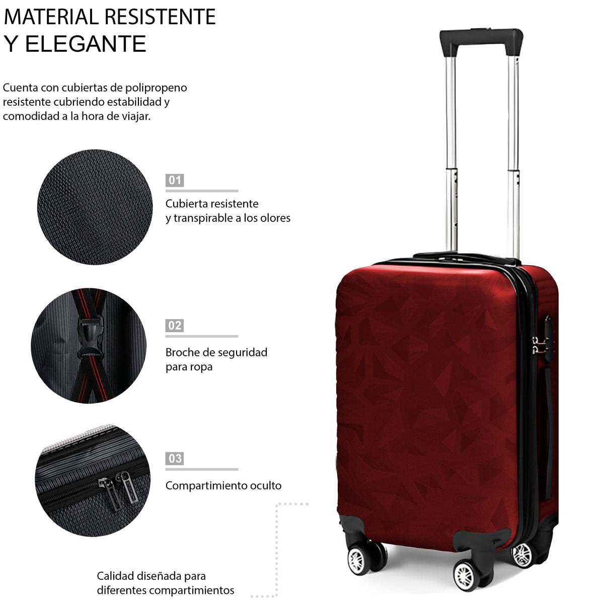 Maleta De Viaje De Mano A Bordo 20 Con Candado De Seguridad