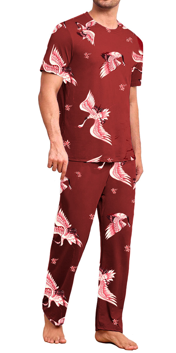 Conjunto de Pijama Para Hombre Elegante Camisa Pantalon Comodo para Dormir
