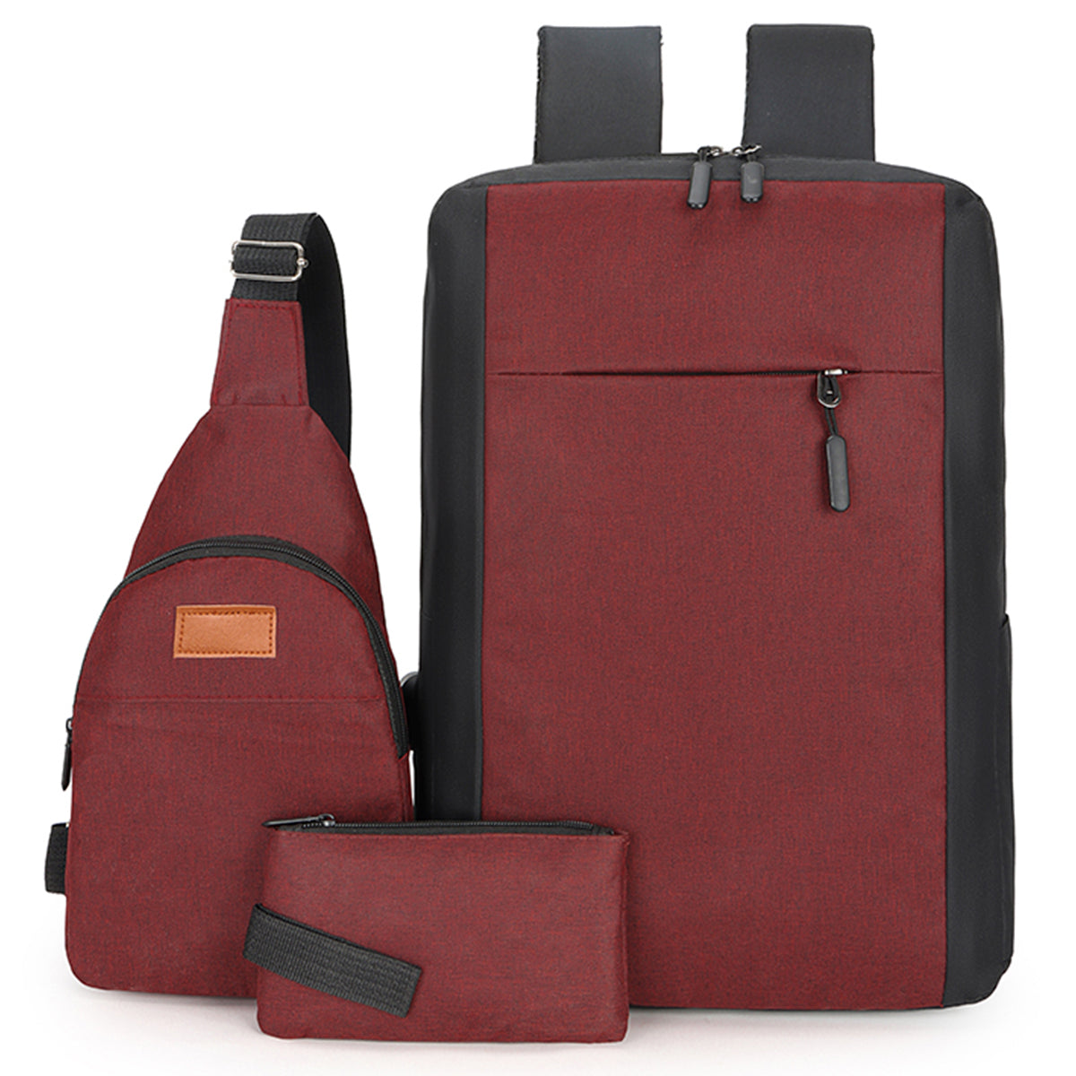 Mochila Backpack Impermeable Set De 3pzs Con Riñonera Y Puerto Usb