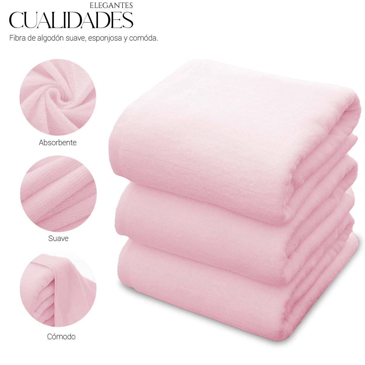 Toalla De Baño Grande Completo 100% Algodón Suave