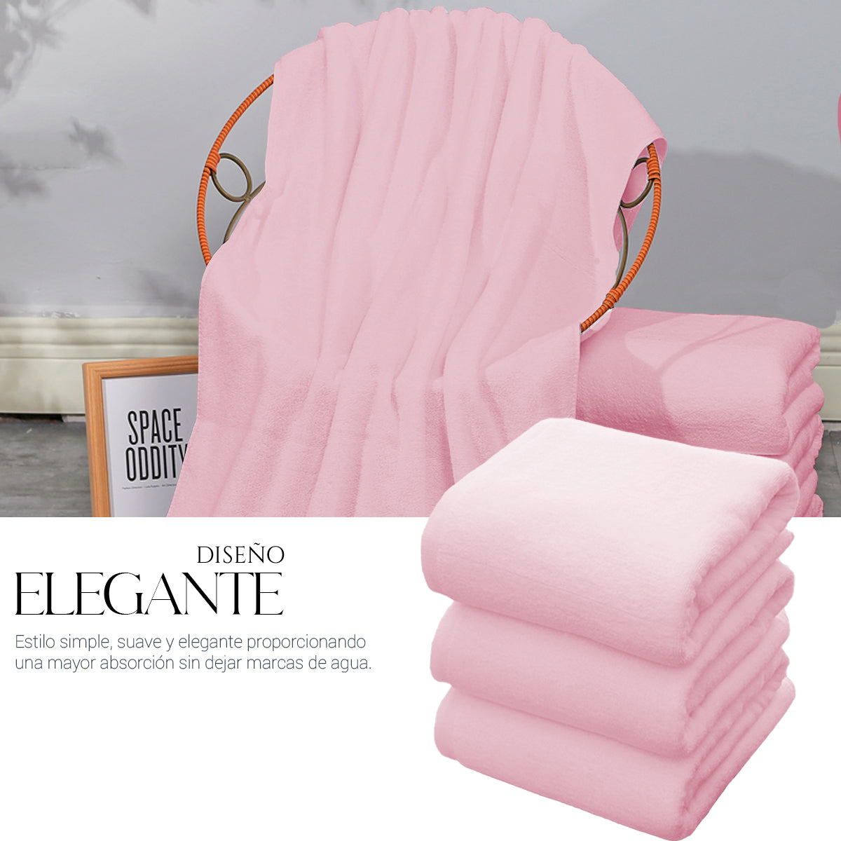 Toalla De Baño Grande Completo 100% Algodón Suave