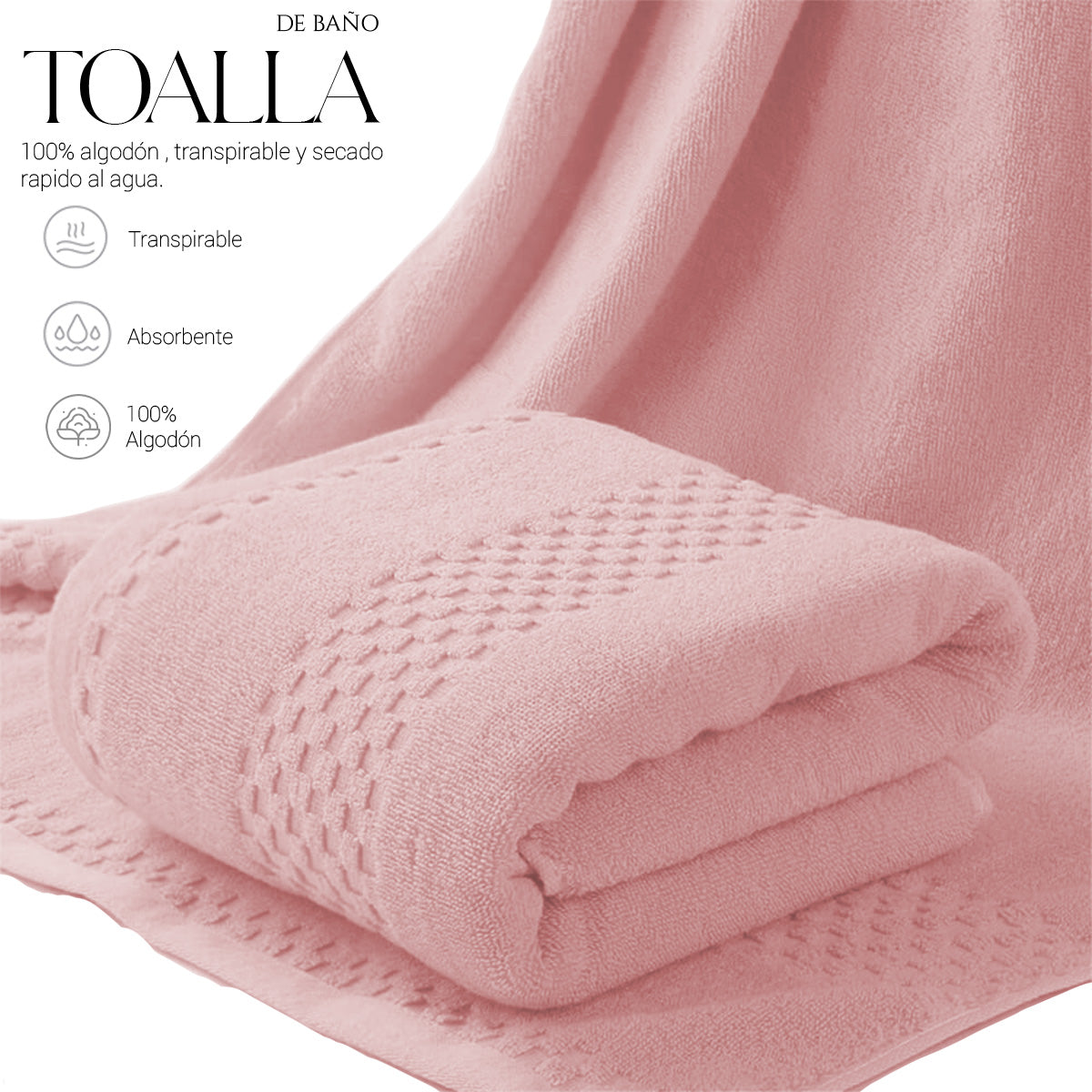 Toalla De Baño Grande Completo 100% Algodón Suave