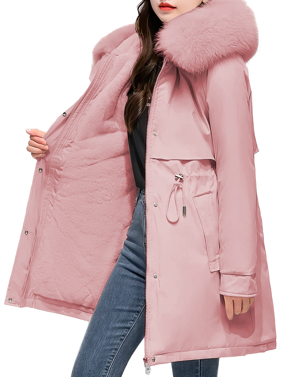 Chamarra Impermeable Ligera para Mujer Chaqueta De Invierno con Capucha Afelpada