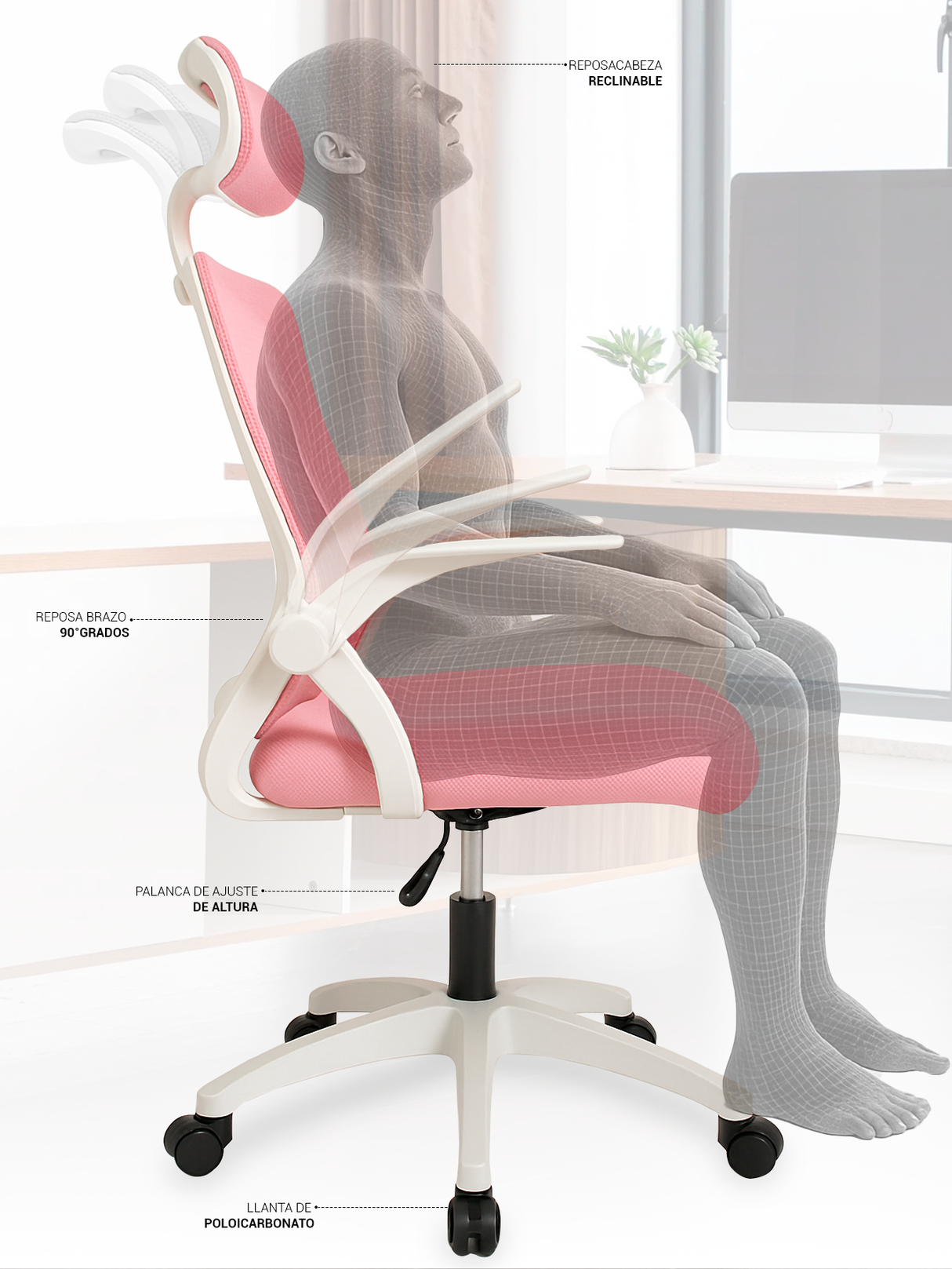 Silla Oficina Ejecutiva Ergonómica Premium Lumbar 360°