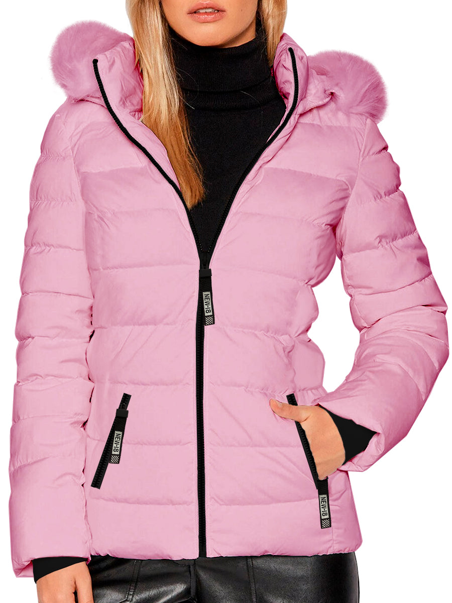 Chamarra Para Mujer Repelente Termico Con Gorro Desmontable