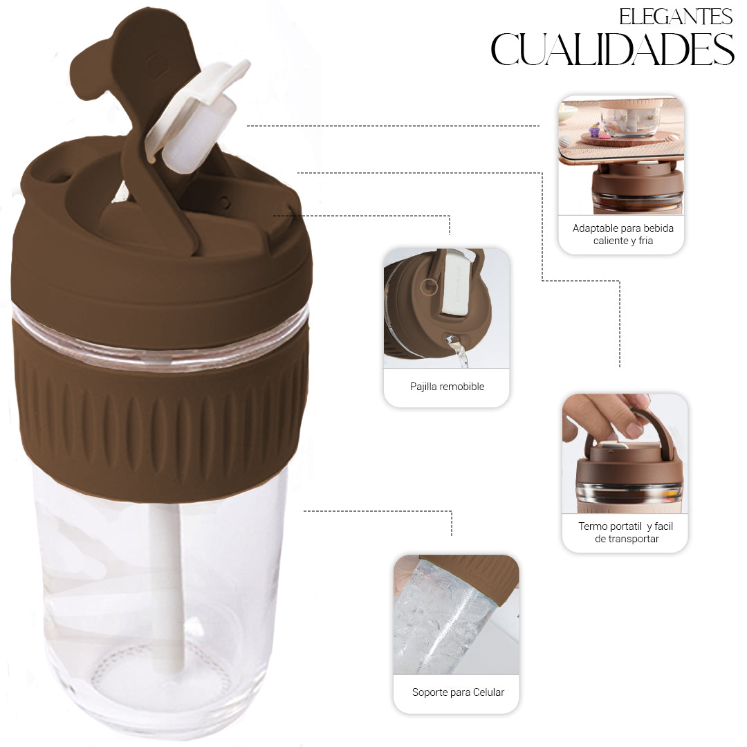 Set De Vasos (4pzas) Termo Portátil Antiderrame