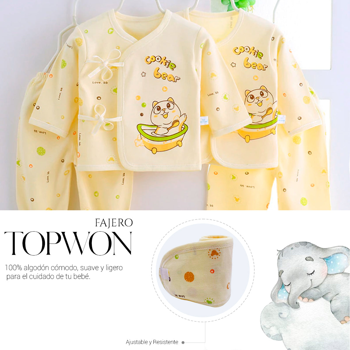 Set De Ropa Recién Nacido 0-3 Meses (7Pzas)