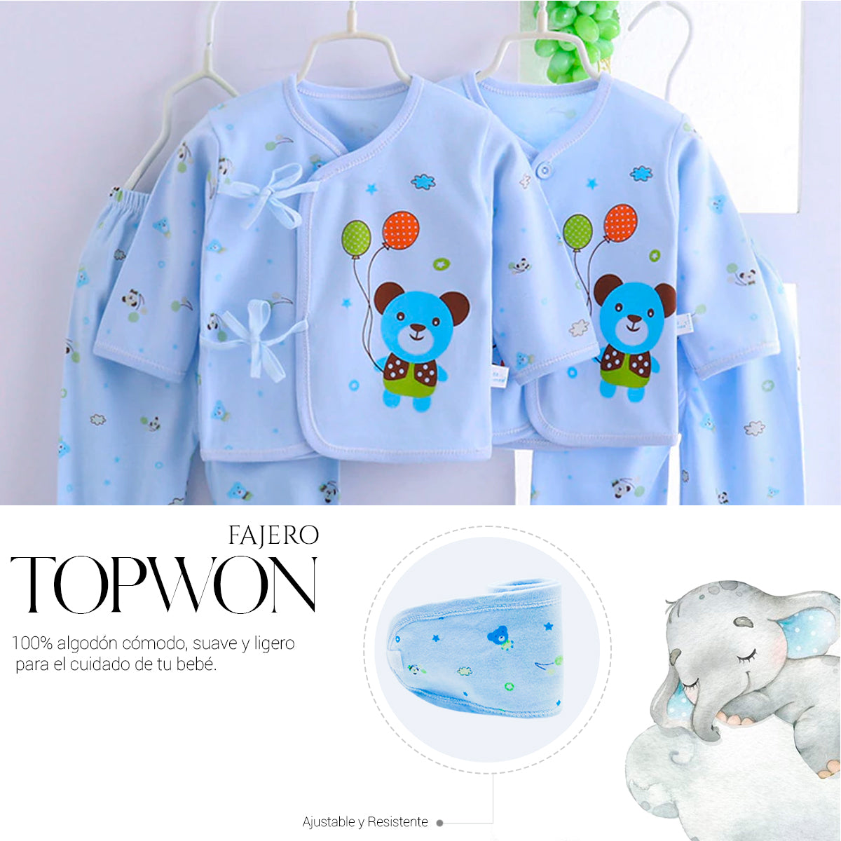 Set De Ropa Recién Nacido 0-3 Meses (7Pzas)