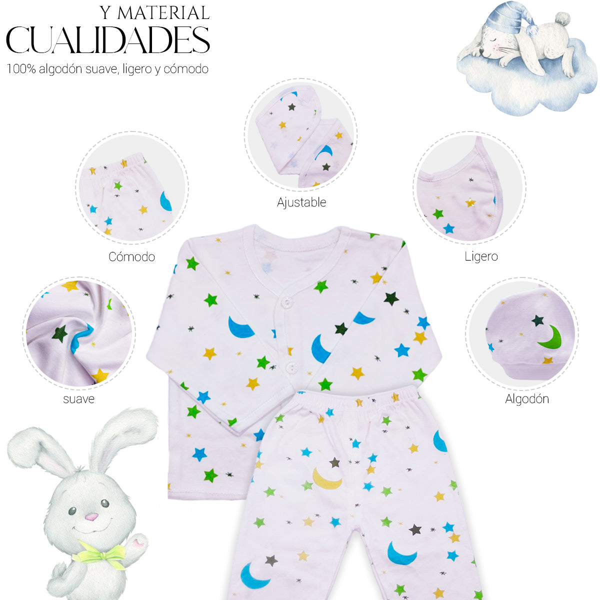 Set De Ropa Recién Nacido 0-3 Meses (7Pzas)